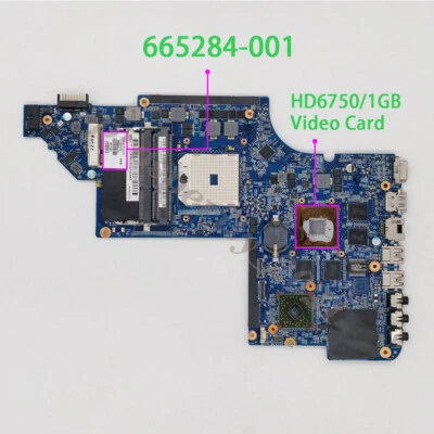 665284-001 For HP Pavilion DV6 DV6-6000 Series AMD Laptop Motherboard Test OK - Image 1 of 4