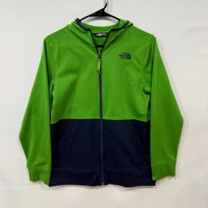The North Face Full Zip Hoodie Boys L (14/16) Green Navy Colorblock - Picture 1 of 5