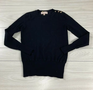 Philosophy Sweater Size XS Black Solid Stretch Buttons Soft Ribbed Hem Knit - Picture 1 of 7