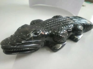 Aventurine Black Color Alligator\Crocodile 2540 Cts Show Piece Natural Gemstone - Picture 1 of 10