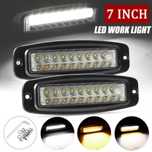 7inch Flush Mount LED Pods Work Light Spot Flood Combo Beam Driving Offroad 2PCS - Picture 1 of 9