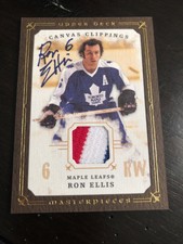 2008-09 UD Masterpieces Canvas Clippings Ron Ellis Jersey Auto
