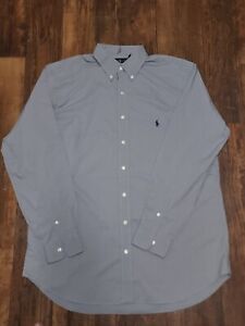 NWT Polo Ralph Lauren Men's Big&Tall Gray Solid Performance Button up Blue Pony