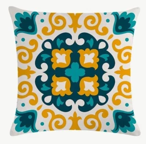 Colorful Geometric Mandala Abstract Boho Vintage Throw Pillow Cover Home Decor - Picture 1 of 4