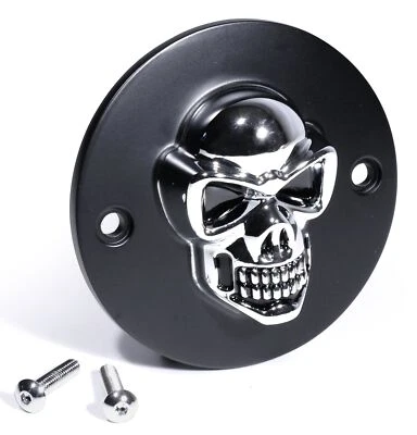3D Totenkopf Zündungsdeckel Pointcover für Harley Davidson Evo Shovel Sportster - Image 1 of 2
