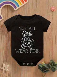 Not All Girls Wear Pink Baby Girls Bodysuit - 0 to 6 Months - Picture 1 of 5