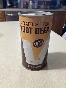 Vintage Vess Draft Style Root Beer Metall Zuglasche Dose - Bild 1 von 6