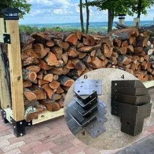 14 Stck. PostHugger™ Brennholz Wiege Holzregal Halterung Set für 4x4 Pfosten - 1/8" Stahl - Bild 1 von 11