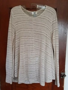 OLD NAVY Camicia donna S beige rayon poliestere manica lunga - Foto 1 di 5