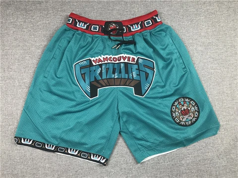 Vancouver Grizzlies Summer City Basketball Shorts Stitched Team Style M-XL - New Cover