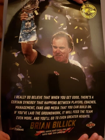 BRIAN BILLICK BALTIMORE RAVENS 2019 RING OF HONOR POSTER Cover