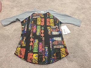 Kids Girls LuLaRoe Sloan 3/4 Sleeve Shirt Size 8 - Picture 1 of 5