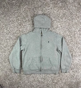 Polo Ralph Lauren Full Zip Gray Hoodie Boys Pony Logo Size XL 18-20 - Picture 1 of 15