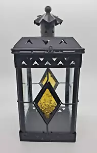 Glass and Metal Conservatory Votive Candle Holder with Ornate Glass Highlights - Picture 1 of 14