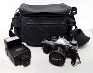 CANON AE-1 PROGRAM 35mm Film Camera w/ Extras - Picture 1 of 8