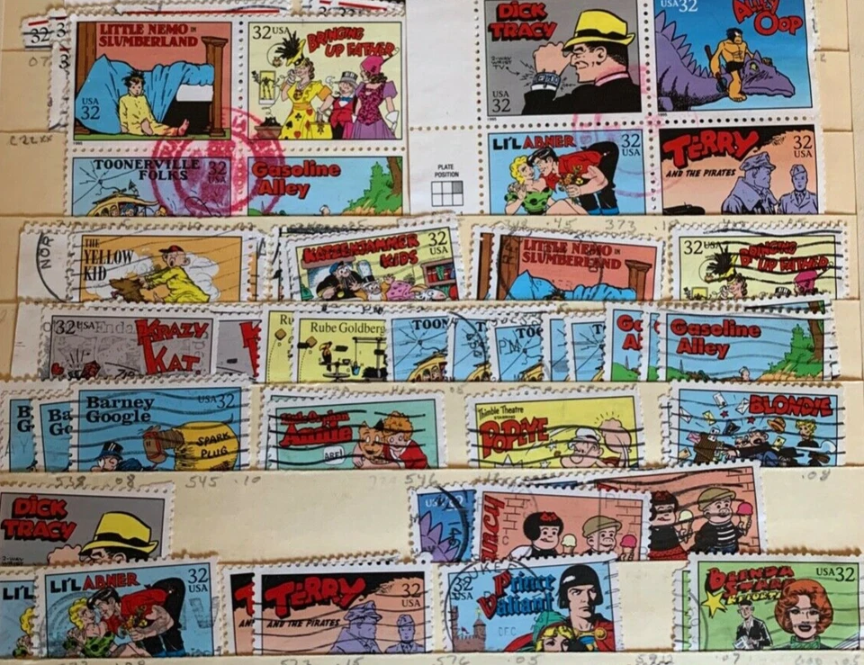 Comic Strip Classic Stamps, Nice Lot, Dick Tracy & More, Panes and Singles - Image 1 of 1
