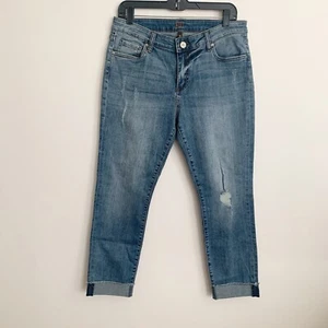 Kut From The Kloth Ankle Straight Leg Cuff Jeans Size 10 Distressed Stretch EUC - Picture 1 of 10