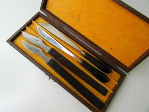 ANTIQUE 4P HUGO KÖLLER SOLINGEN & FUHR TEPLITZ CUTTER TOOL SET - Picture 1 of 7