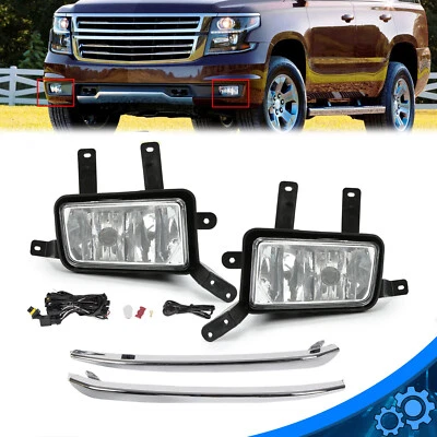 Luces antiniebla para Chevy Suburban/Tahoe 2015-2020 luces con moldura cromada + interruptor + bombillas Foto 1 de 4