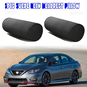 2Pcs Suede Neck Headrest Pillow Cervical Spine Protect Cushion For Nissan Sentra - Imagen 1 de 11