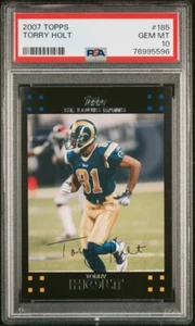 2007 Topps, PSA 10, TORRY HOLT, #185, Los Angeles Rams, GEM Mint, PSA 10 - Picture 1 of 2