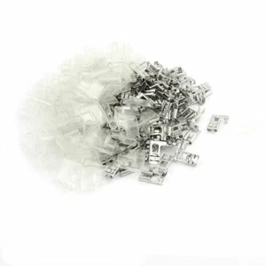 A● 100 Sets 90 Degree 6.3mm Stud Width Female Wire Terminal Connector w Jacket - Imagen 1 de 4