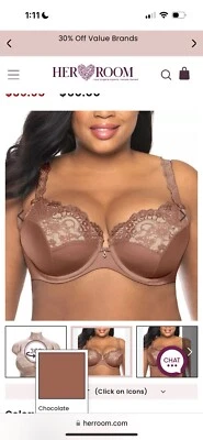 Curvy Couture 1017 Tulip Lace Push Up Balconette Bra - Image 1 of 4