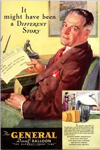 PRINT AD 1935 General Dual Balloon Blowout Proof Tire Different Story 6.75 x 10 - Picture 1 of 3