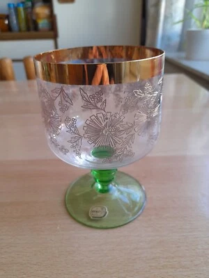 Weinglas mit Goldrand und Golddekor, Bohemia, Nr. 70 - Bild 1 von 4