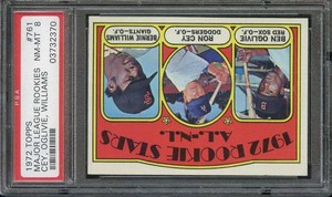 1972 TOPPS #761 AL/NL ROOKIES BEN OGLIVIE/RON CEY/WILLIAMS PSA 8 (RC)  *B72304