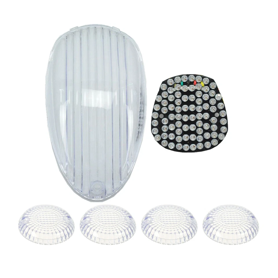 Luz de freio LED + lente de seta compatível com Kawasaki Vulcan 900 1500 1600 transparente - Imagem 1 de 3