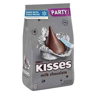 HERSHEY'S KISSES Milk Chocolate, Valentine's Day Candy Party Pack, 35.8 oz - Picture 1 of 6