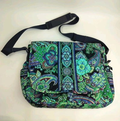 Vera Bradley Messenger Bag Blue Rhapsody Quilted Multicolor Laptop Shoulder Bag  - Image 1 of 4