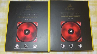 Corsair ML120 Pro Red Magnetic Levitation Fan 120mm (2 fans) Free Ship USA - Image 1 of 4