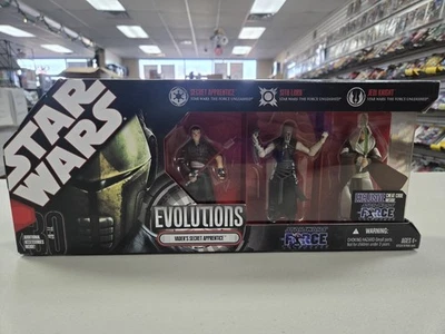 Figura de acción Star Wars Evolutions Vader's Secret Apprentice 3Pk 2008 Hasbro Foto 1 de 3