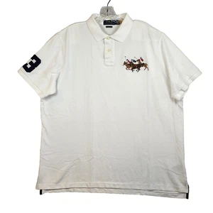 Polo Ralph Lauren Herren Three Pony Poloshirt Knöpfe weiß Gr. XL Classic Fit - Bild 1 von 9