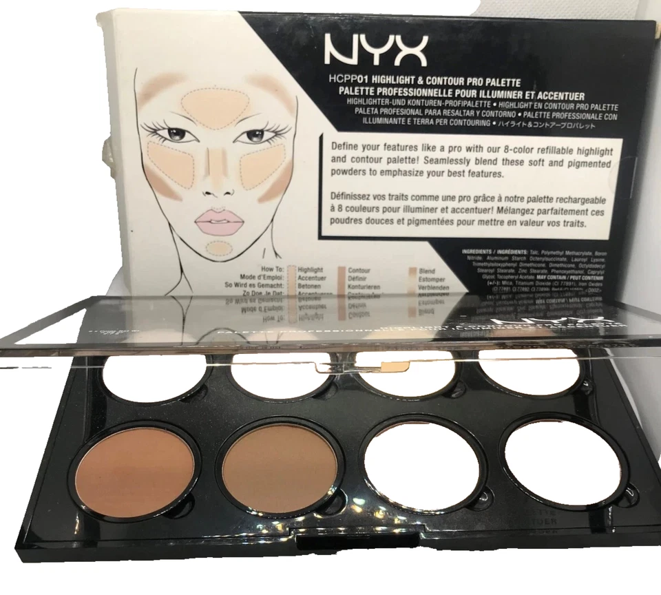 NYX HCPP01 Highlight & Contour Pro Palette 8 Colors x 0.09 oz - Image 1 of 1