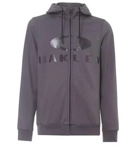 OAKLEY Charcoal Gray Center Logo Full Zip Hoodie Sweater Adult Mens SZ M - Picture 1 of 7