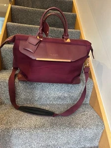 Ted Baker Burgundy Overnight Hand Luggage Bag - Picture 1 of 23