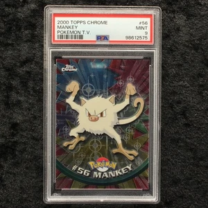 Topps Chrome Pokemon Mankey PSA 9 Menki T.V. 2000 Karten Cards Sammlung - Picture 1 of 2