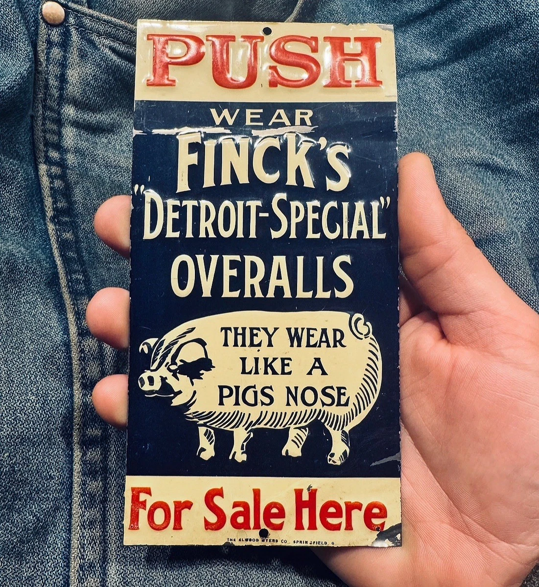 Overalls Sign In Original Advertising Signs (1930-1969) for sale