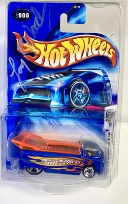 RARE SIGNED BY LARRY WOOD 2004 HOT WHEELS FIRST EDITIONS #000 VW DRAG TRUCK MINT - Image 1 of 4