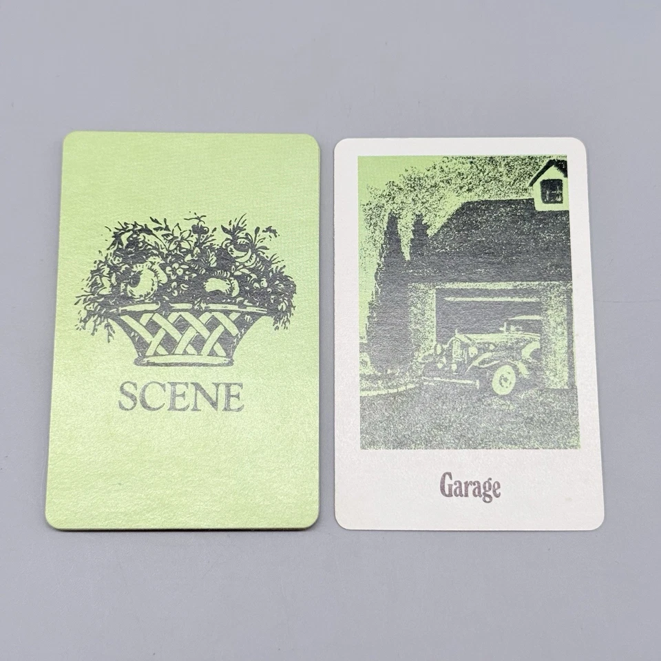 Whodunit 1985 Mystery Detective Board Game Replacement 10 Green Scene Cards - Image 1 of 4