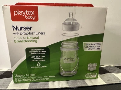 NUEVO Juego de biberones Playtex para bebé - 3 piezas con forros sin BPA Foto 1 de 4