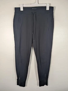 Athleta Pants Womens Medium Black Jogger Ankle Zip Stretch Drawstring Pockets - Picture 1 of 13