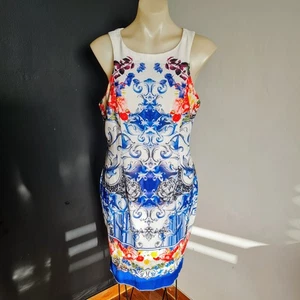 Women's size 14 'KNIGHT ANGEL' Gorgeous multicoloured pencil dress - EUC - Picture 1 of 6