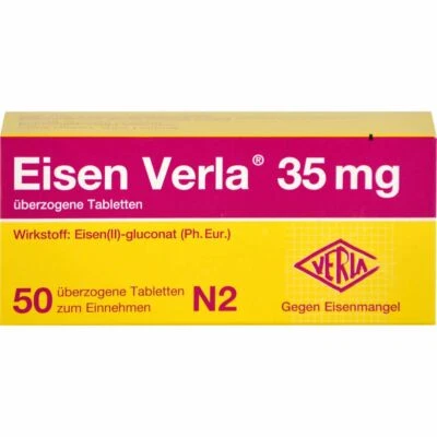 VERLA-PHARM ARZNEIMITTEL GMBH & CO. KG EISEN VERLA 35 mg überzogene Tabletten 50 St PZN11163892