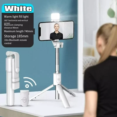 Selfie Stick Tripod Remote Desktop Stand Cell Phone Holder For iPhone Samsung US - Image 1 of 4