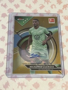 2022 Topps Feinster Bundesliga Fußball Gold Refraktor Auto Maxence Lacroix/25 - Bild 1 von 2