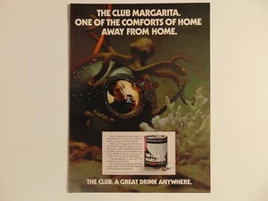 1976 The Club Margarita Man Diving Bell Octopus vintage art print ad - Picture 1 of 1